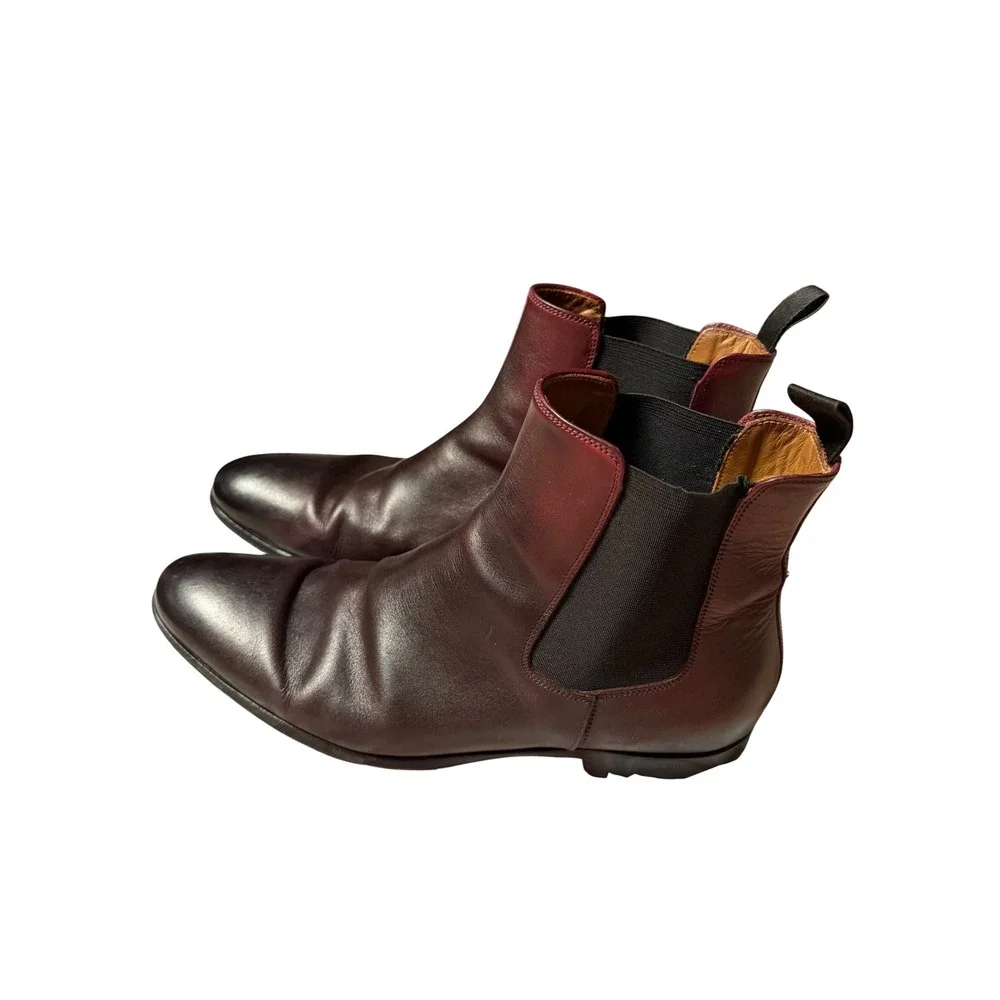 Thomas Bird Eastwood Chelsea Boots Oxblood Leather Made in Italy Sz 44 Classic